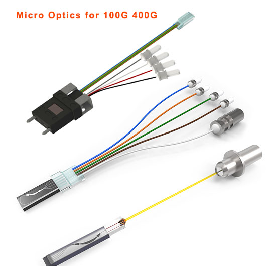 micro optics for 100G 400G transceivers